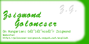 zsigmond goloncser business card